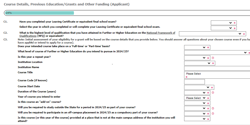 image of  Application form Irish section C part time image 2.